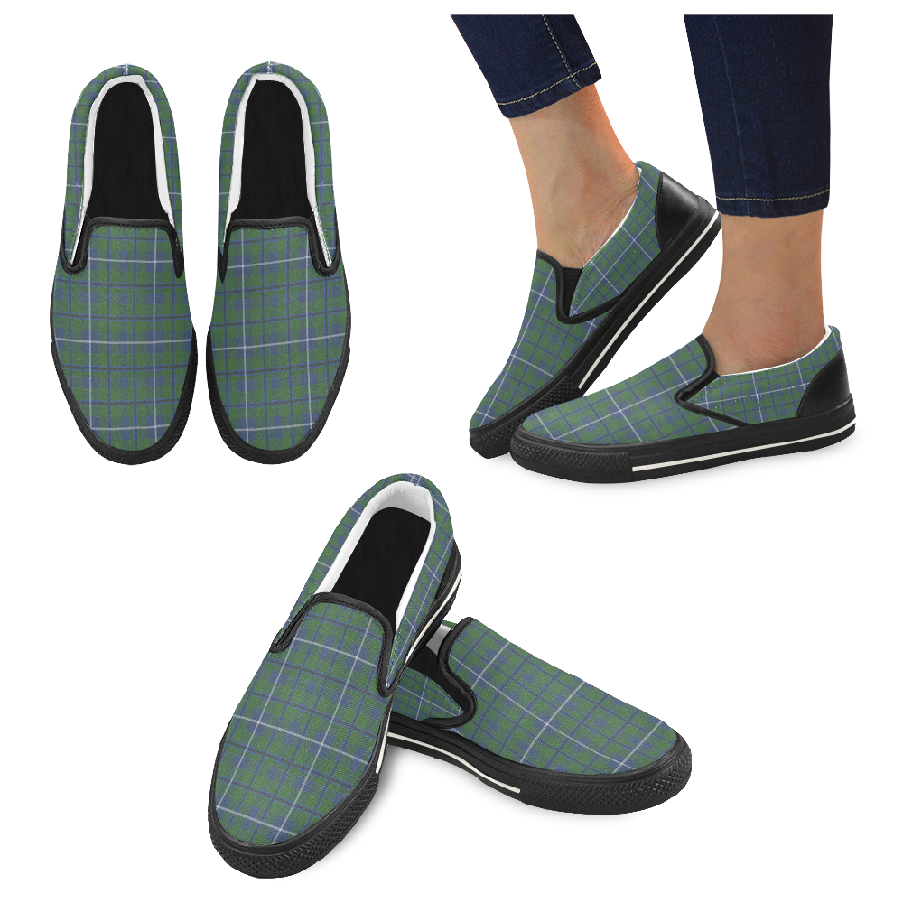 Douglas Tartan Women's Slip-on Canvas Shoes/Large Size (Model 019)
