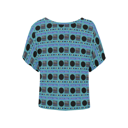 geometry spots Women's Batwing-Sleeved Blouse T shirt (Model T44)