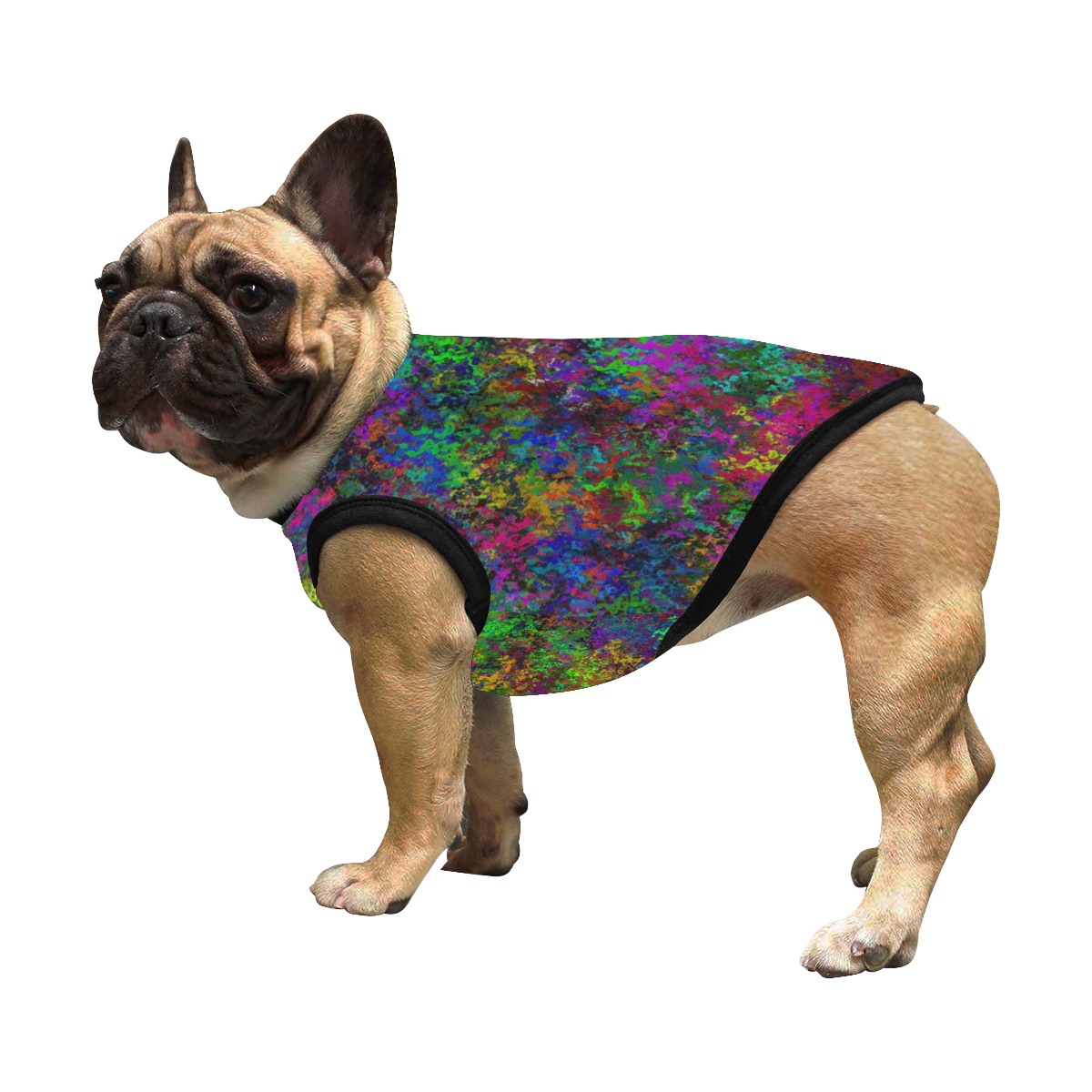 Neon Painted Grunge All Over Print Pet Tank Top