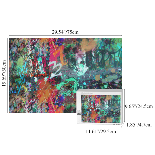 Graffiti Wall and Paint Splatter 1000-Piece Wooden Photo Puzzles