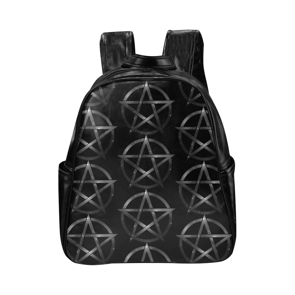 Black Pentacle Cheeky Witch Multi-Pockets Backpack (Model 1636)