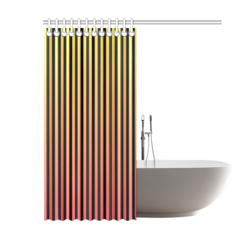 Peach Ombre on Black Shower Curtain 60"x72"