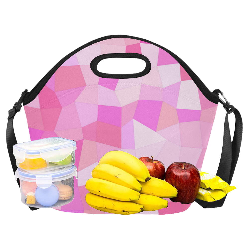 Bright Pink Mosaic Neoprene Lunch Bag/Large (Model 1669)