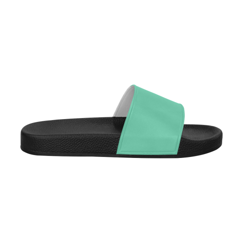 color medium aquamarine Men's Slide Sandals (Model 057)