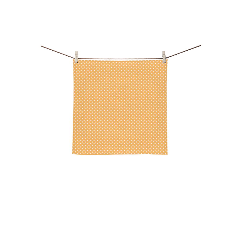 Yellow orange polka dots Square Towel 13“x13”