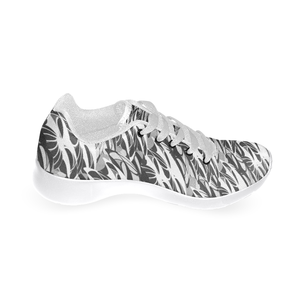 Alien Troops - Black & White (White Laces) Women's Running Shoes/Large Size (Model 020)