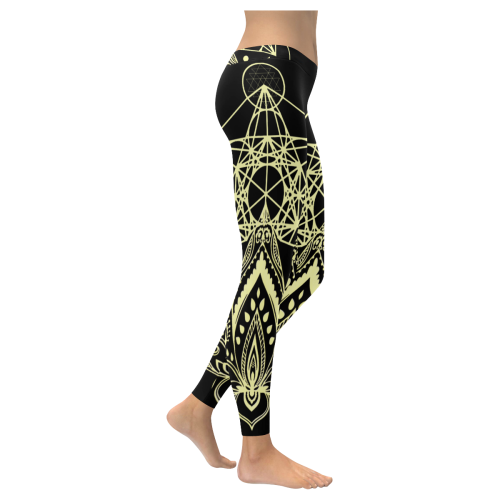 Lotus Metatron Real Low Rise Leggings Women's Low Rise Leggings (Invisible Stitch) (Model L05)