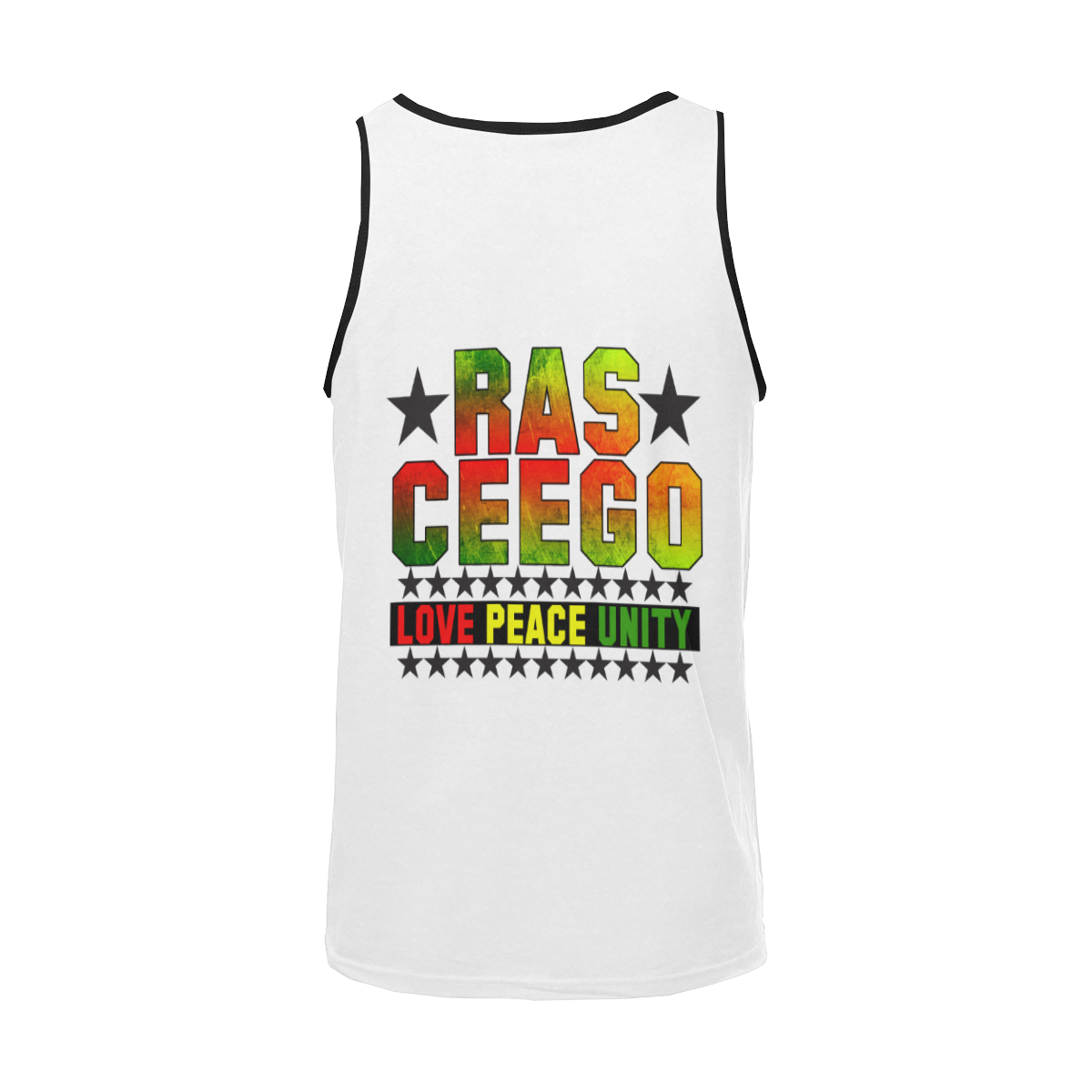 Ras CeeGo White RED GREEN YELLOW Men's All Over Print Tank Top (Model T57)
