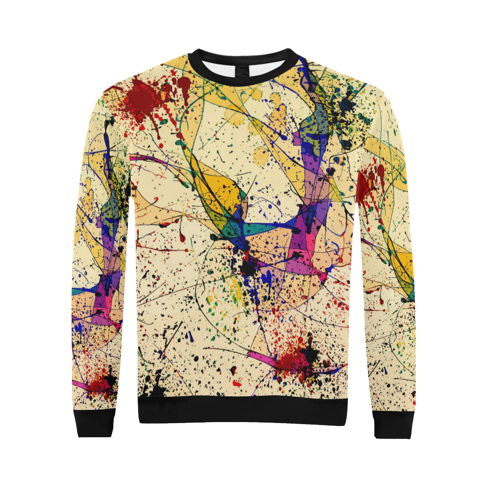 Paint All Over Print Crewneck Sweatshirt for Men (Model H18)