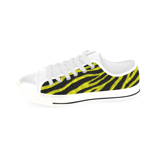 Ripped SpaceTime Stripes - Yellow Men's Classic Canvas Shoes/Large Size (Model 018)