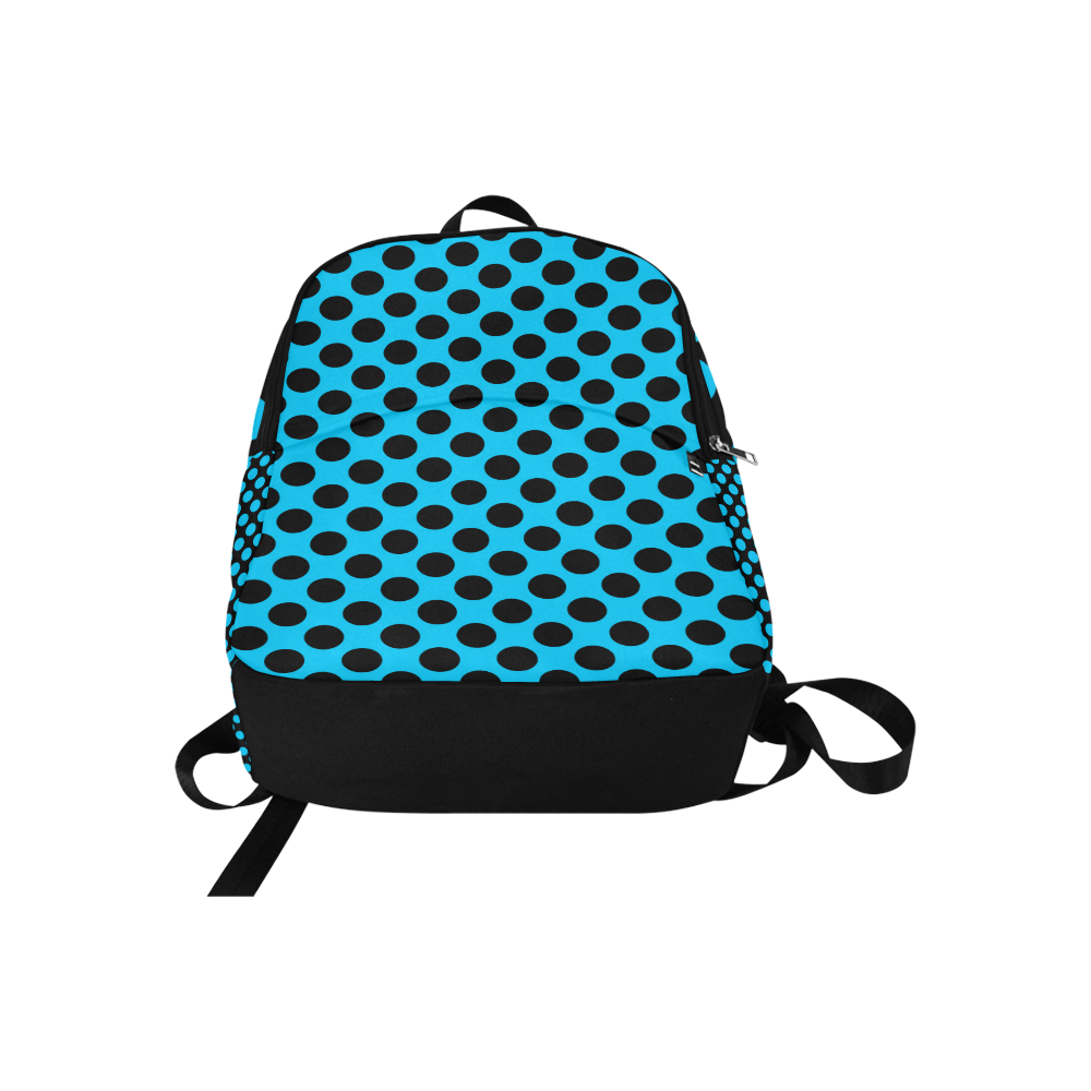 Reversed Colors Polka Dots - Blue/Black Fabric Backpack for Adult (Model 1659)