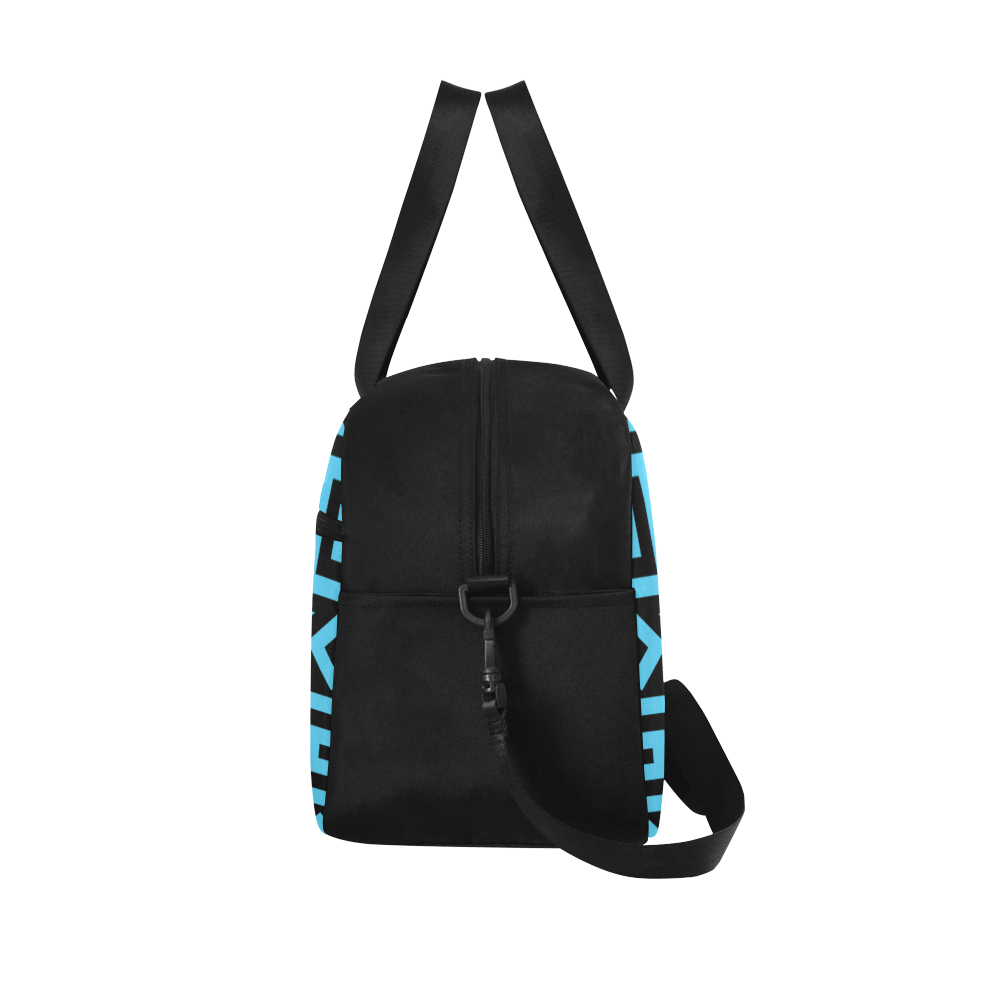 Blue/Black Geometric Pattern Fitness Handbag (Model 1671)