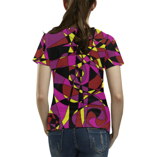 Multicolor Abstract Design S2020 All Over Print T-Shirt for Women (USA Size) (Model T40)