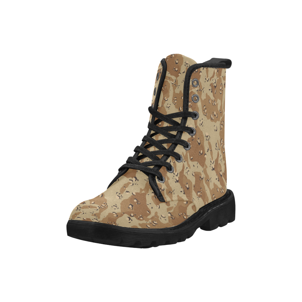 Vintage Desert Brown Camouflage Martin Boots for Men (Black) (Model 1203H)