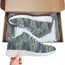 Jungle Tiger Stripe Green Camouflage Women's Basketball Training Shoes (Model 47502)