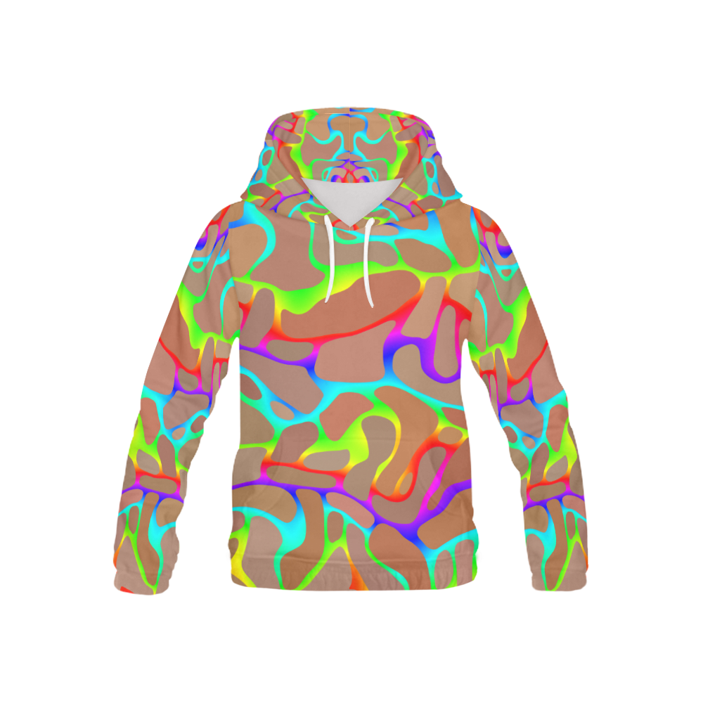 Colorful wavy shapes All Over Print Hoodie for Kid (USA Size) (Model H13)