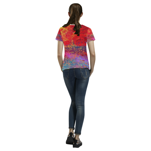 Love Colorful 1 All Over Print T-shirt for Women/Large Size (USA Size) (Model T40)