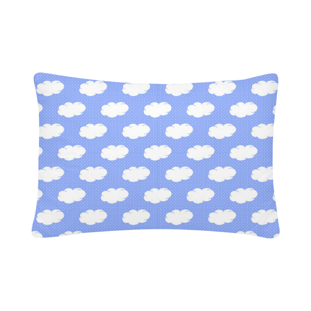 Clouds and Polka Dots on Blue Custom Pillow Case 20"x 30" (One Side) (Set of 2)