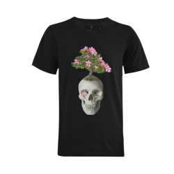 Bonsai Skull Men's V-Neck T-shirt  Big Size(USA Size) (Model T10)