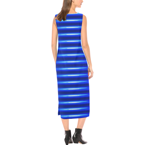blue spring Phaedra Sleeveless Open Fork Long Dress (Model D08)