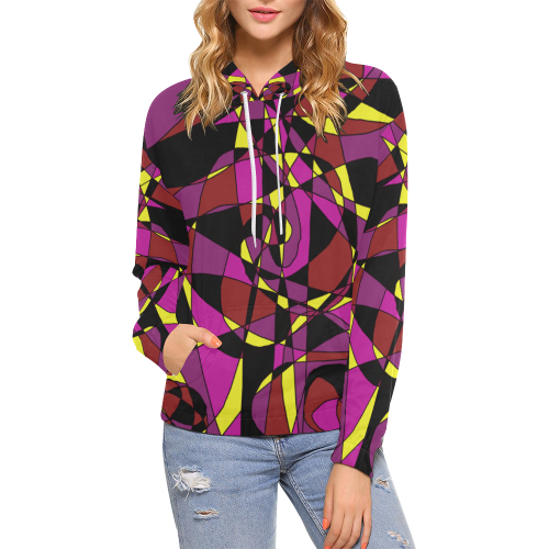 Multicolor Abstract Design S2020 All Over Print Hoodie for Women (USA Size) (Model H13)