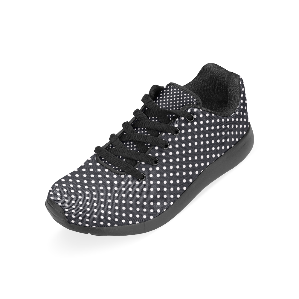 Black polka dots Women’s Running Shoes (Model 020)