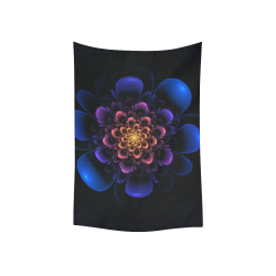 Fractal Bloom Cotton Linen Wall Tapestry 40"x 60"