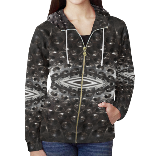 in the machine All Over Print Full Zip Hoodie for Women (Model H14)