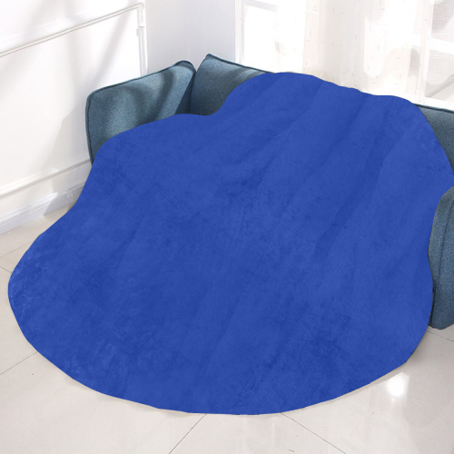 color Egyptian blue Circular Ultra-Soft Micro Fleece Blanket 60"