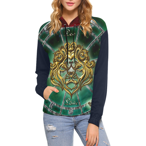 leo green All Over Print Hoodie for Women (USA Size) (Model H13)