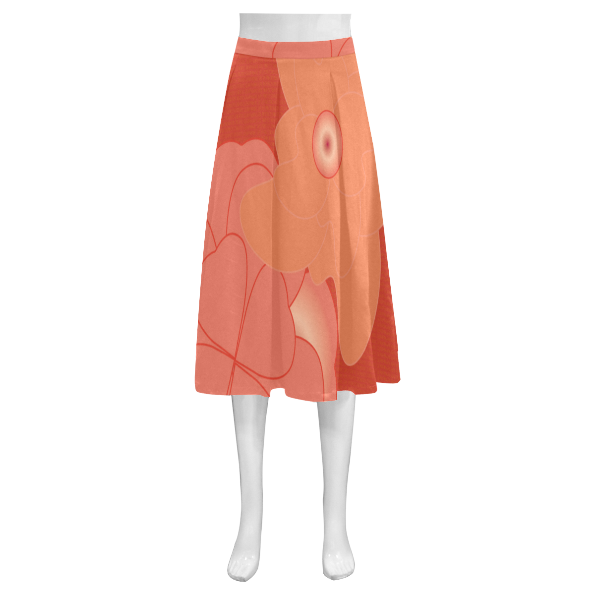 Flowers A0, B0, C6, Mnemosyne Women's Crepe Skirt (Model D16)