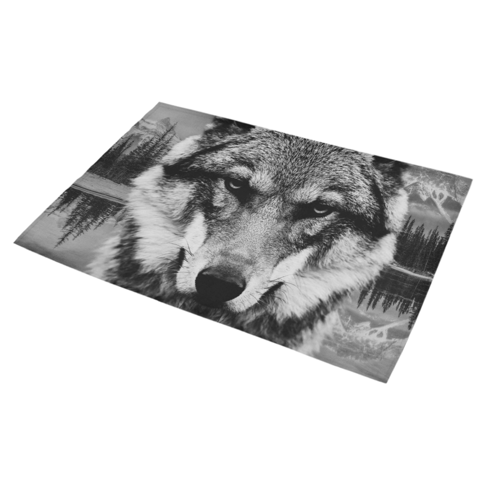 Wolf Animal Nature Azalea Doormat 30" x 18" (Sponge Material)