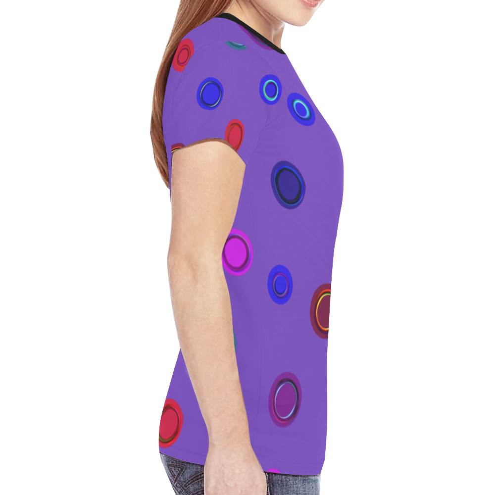 Happy circles New All Over Print T-shirt for Women (Model T45)