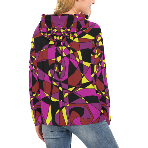 Multicolor Abstract Design S2020 All Over Print Hoodie for Women (USA Size) (Model H13)