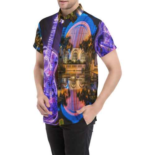 Neon Sounds Men's All Over Print Short Sleeve Shirt (Model T53)