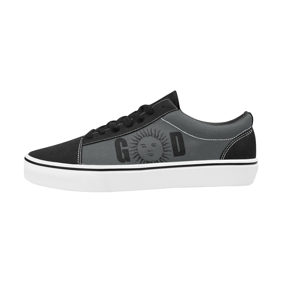 GOD Surface 1 Black & Dark Grey Men's Low Top Skateboarding Shoes (Model E001-2)