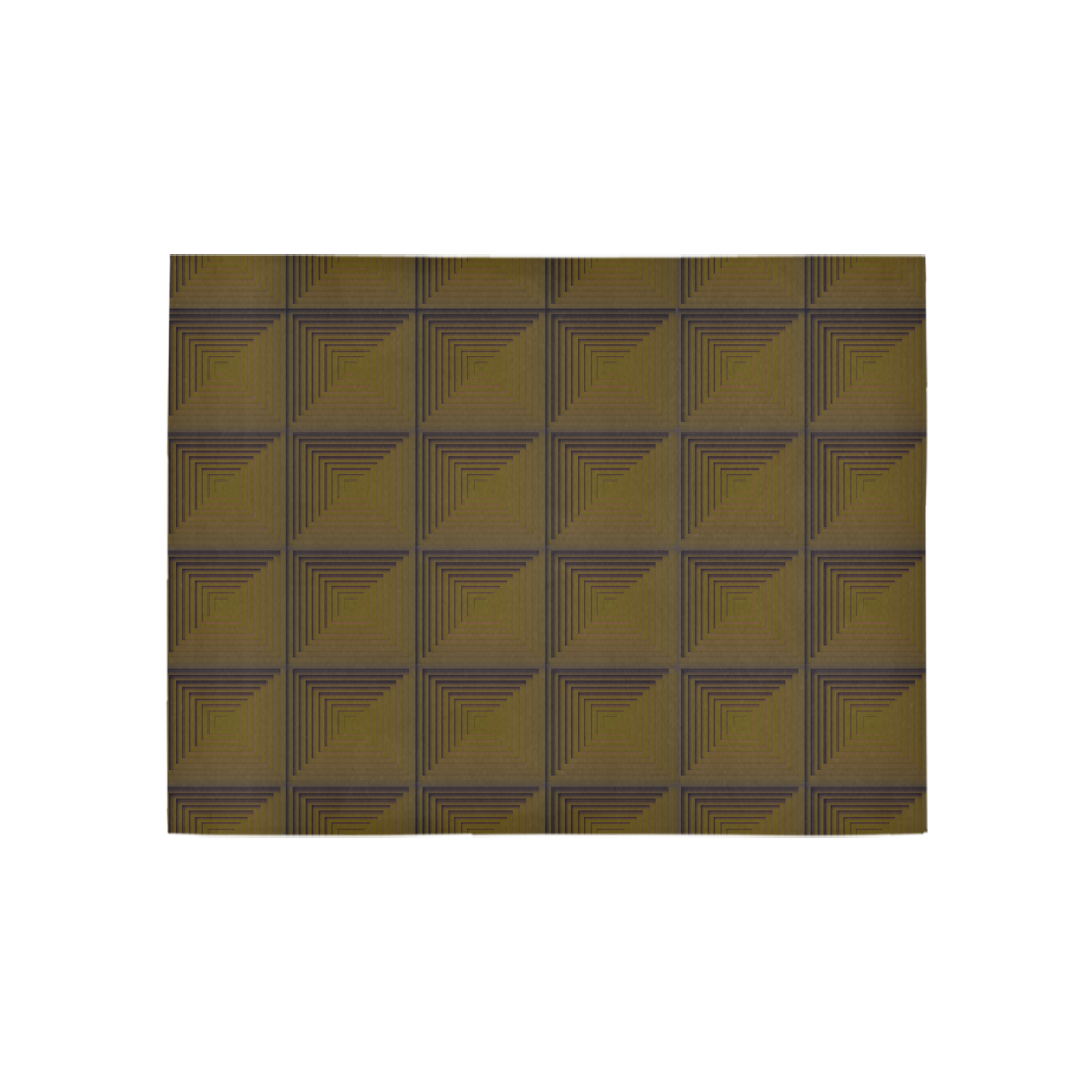Dark bronze multicolored multiple squares Area Rug 5'3''x4'