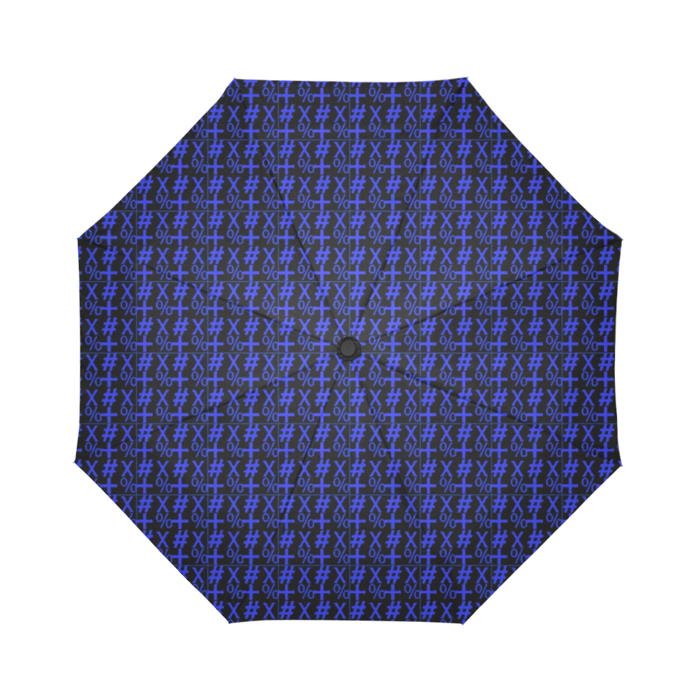 NUMBERS Collection Symbols Royal/Black Auto-Foldable Umbrella (Model U04)