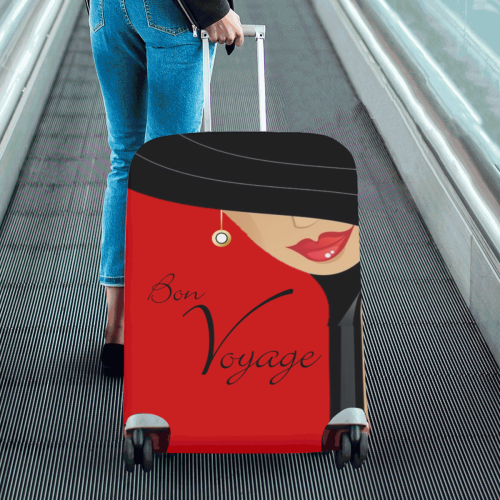Bon Voyage Woman Luggage Cover Red Luggage Cover/Large 26"-28"