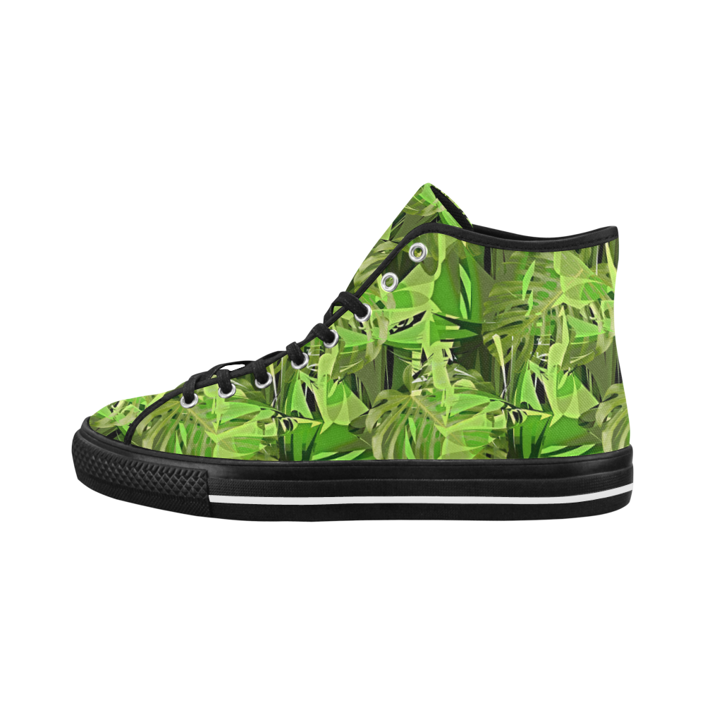 Tropical Jungle Leaves Camouflage Vancouver H Men's Canvas Shoes (1013-1)
