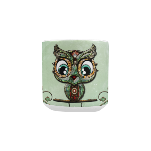 Cute little owl, diamonds Heart-shaped Morphing Mug
