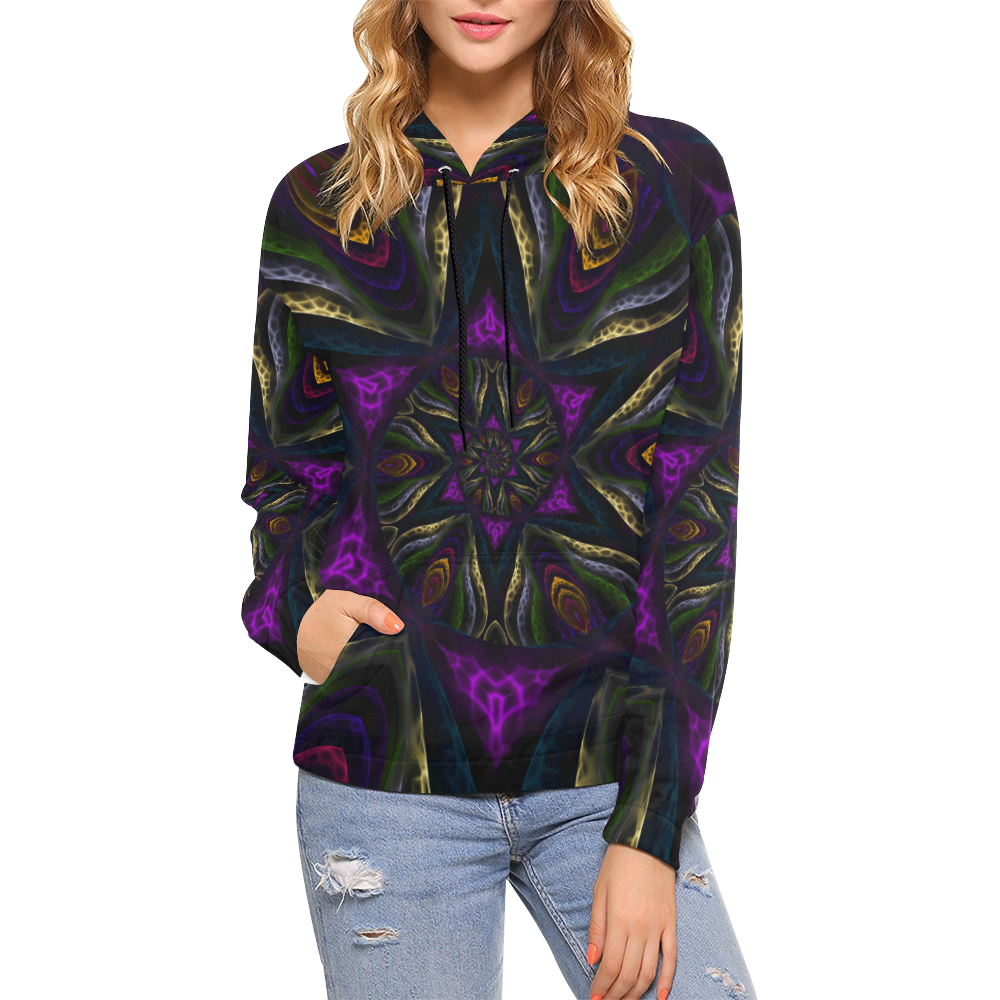 vortex triangles All Over Print Hoodie for Women (USA Size) (Model H13)
