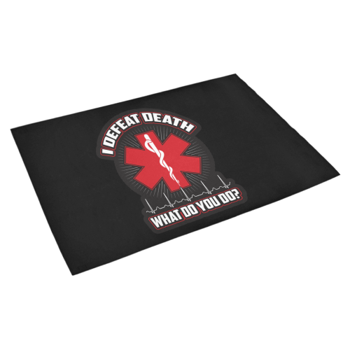 I Defeat Death EMT Azalea Doormat 30" x 18" (Sponge Material)