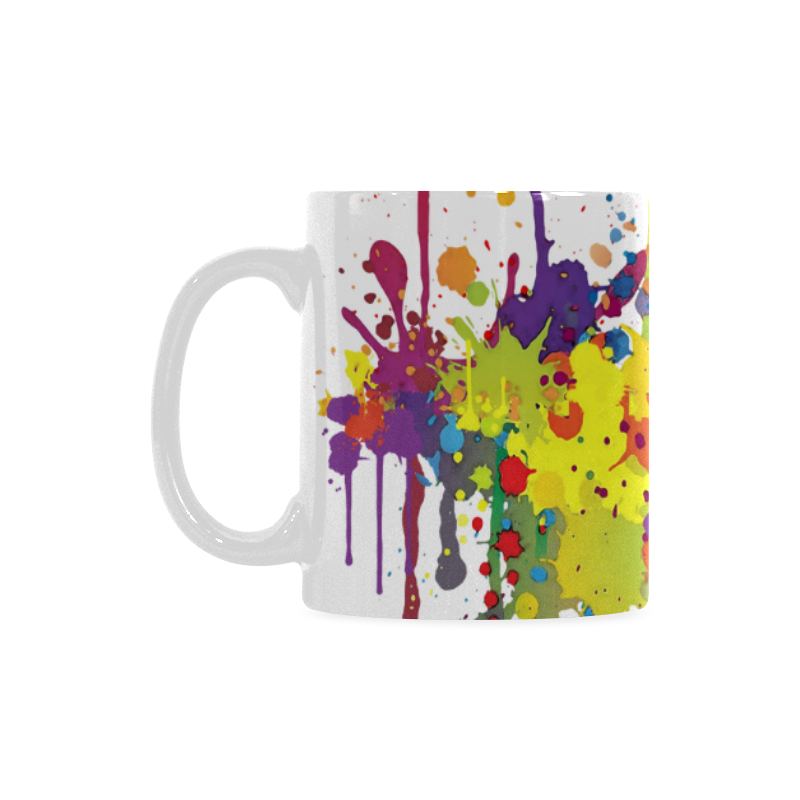 CRAZY multicolored double running SPLASHES Custom White Mug (11OZ)
