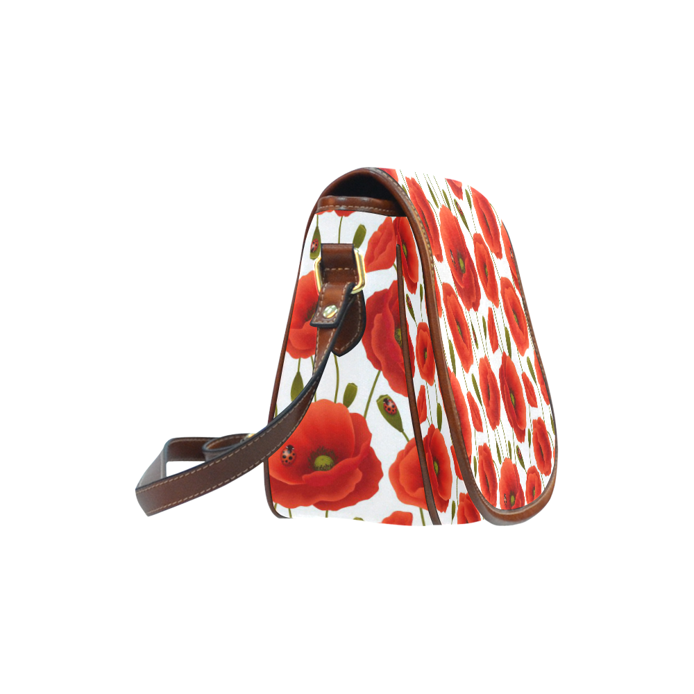 Poppy Pattern Saddle Bag/Small (Model 1649) Full Customization