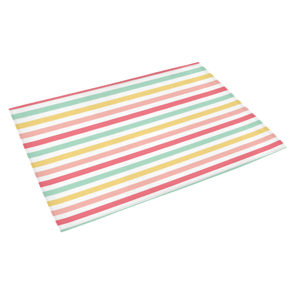 Pastel Stripes Azalea Doormat 30" x 18" (Sponge Material)