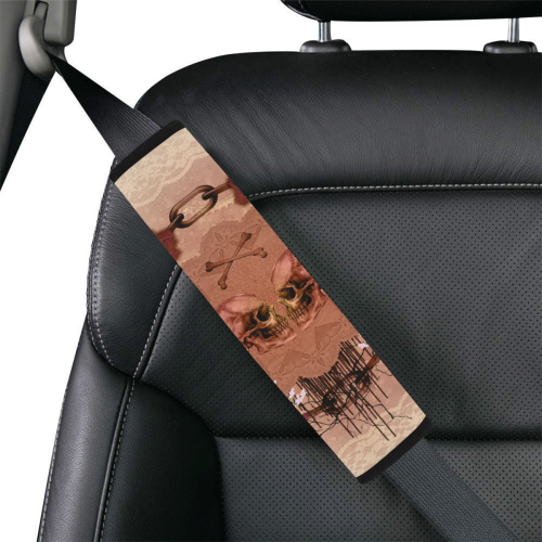Awesome skulls with flowres Car Seat Belt Cover 7''x12.6''