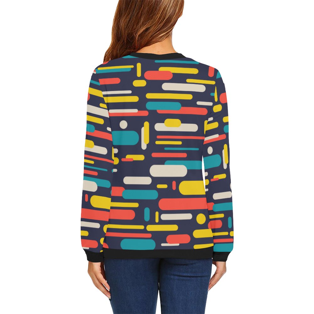 Colorful Rectangles All Over Print Crewneck Sweatshirt for Women (Model H18)