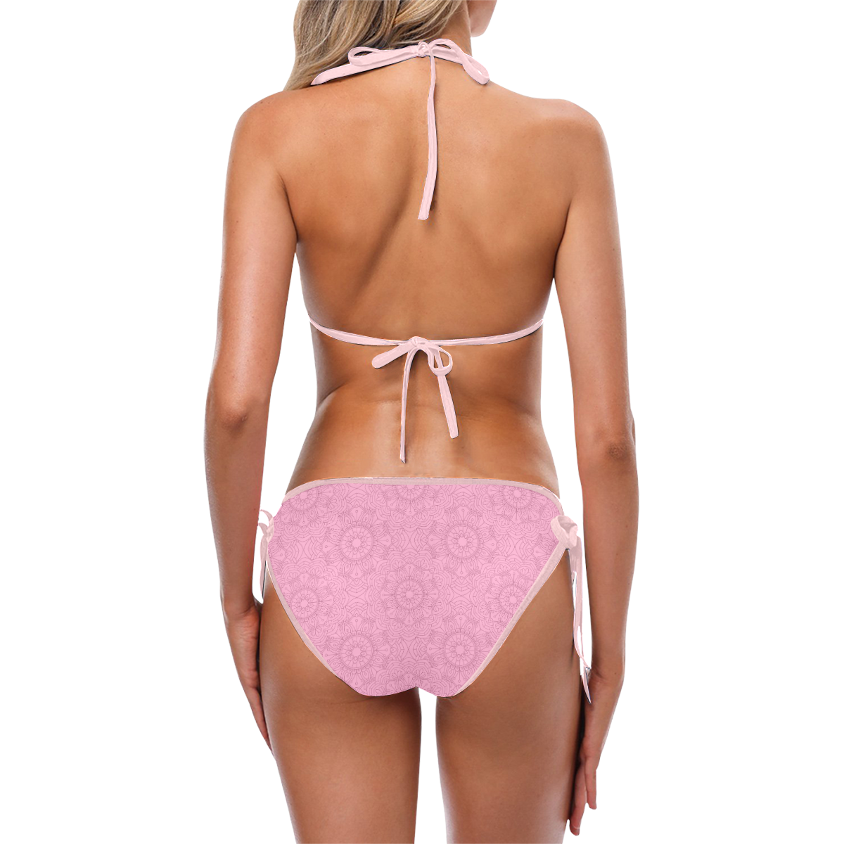 Pastel Pink Mandala Custom Bikini Swimsuit (Model S01)