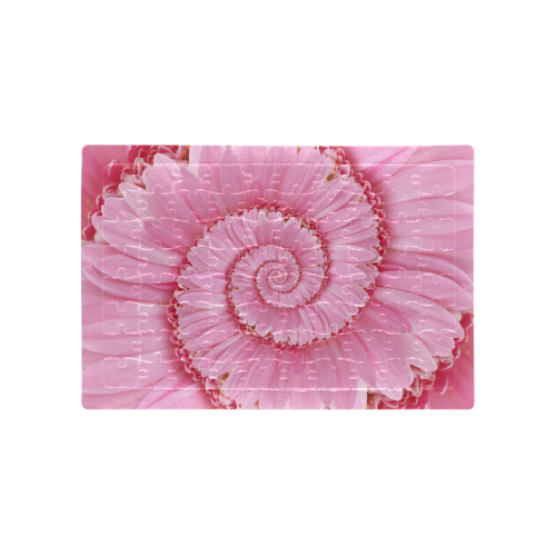 Droste Pink Gerbera Flower Spiral Puzzle A4 Size Jigsaw Puzzle (Set of 80 Pieces)
